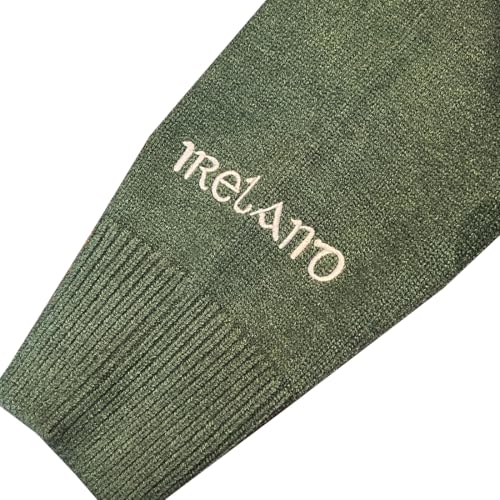 Pull en tricot vert anti-froid style élégant avec nœud celtique