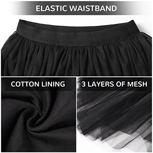 Booph Girls Tulle Skirts A-Line Mesh Skirt Long Black Tutu Skirts Dress For Toddler Girls 6-7Y #TOP3