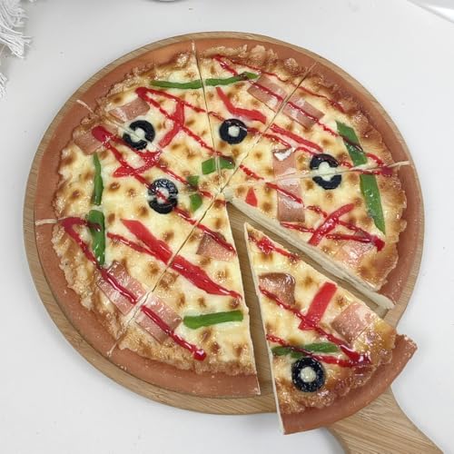 Artificial Pizza for Display Realistic Bread 9In Lifelike Simulation Pizza Slices Model Fast Food Pretend Playset for Home Kitchen Photo Props Decor