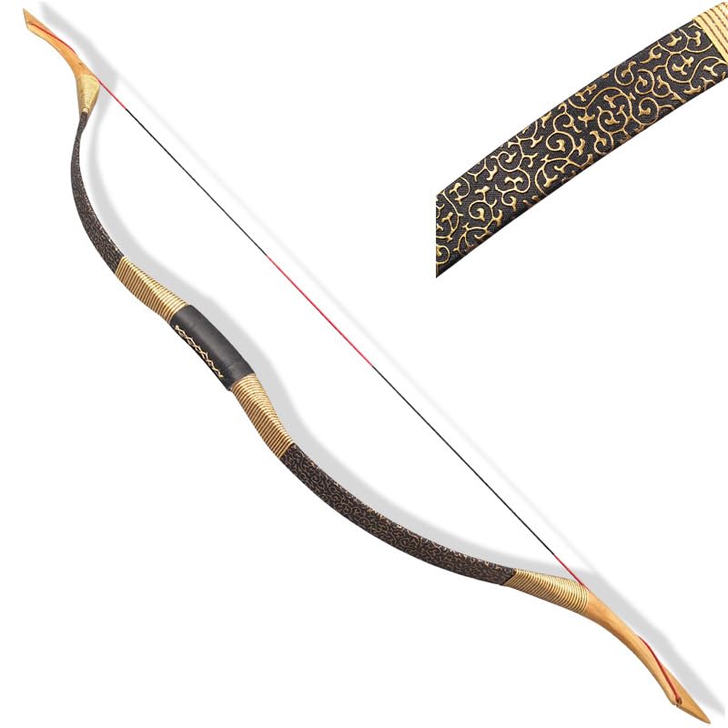 Wolfman Handmade Traditional Recurve Bow Kit Horsebow Wooden Arrows Mongolian Bow for Left or Right Hand Archery 30-60lbs Hunting (Only Bow, 50 lbs)