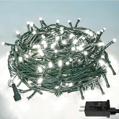 YIQU White 82FT 200 LED Christmas String Lights Outdoor/Indoor (Extendable
