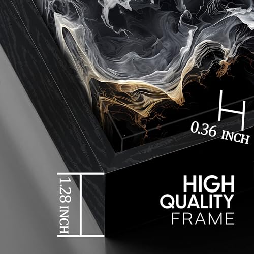 Image of AOZEMI Black Wall Art Abstract Poster Pictures for Living Room Office | White Wall Paintings for Bathroom Painting Kitchen Wall Mountain Art for Home Hotel 59 inchL x 29 inchW