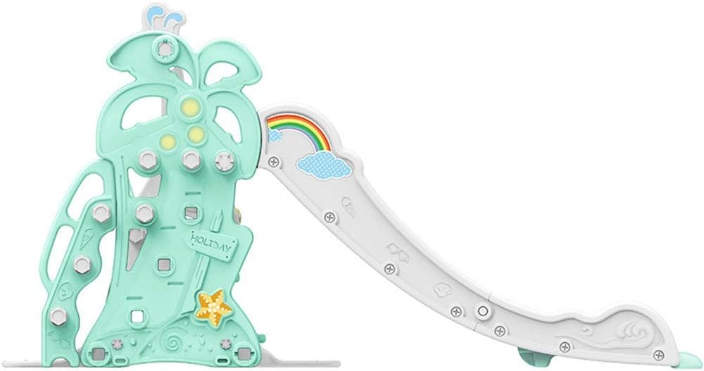 Indoor Slide Three-in-one Slide Indoor Toddler Play Family Slide Playground Recommended for Children Ages 1-10 Freestanding Slides (Color : Green, Size : 155x200x103cm) : Toys & Games