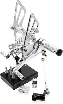 Aluminum Billet Adjustable Motorcycle Footrests Rearsets Foot Pegs Fit for Honda CBR954RR CBR929 2000 2001 2002 2003 Sliver