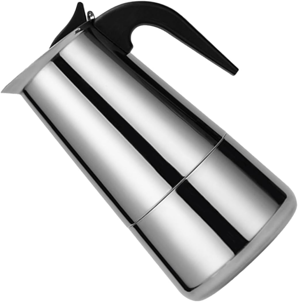 Uonlytech Stainless Steel Stovetop Coffee Pot 12-cup 600ml Espresso Pot Electric Coffee Maker Portable Household Brewing for Kitchen and Travel