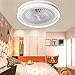Ventilateur Silencieux Avec Éclairage LED 48W Plafonnier Avec Plafonnier Suspension Dimmable Télécommande Peut Timing Moderne Lumière De Plafond Pour Le Salon Chambre Pour Enfants Lumière,Blanc