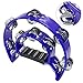 PHITUODA Tambourine Double Row, Metal Jingles Hand Held Percussion, Half Moon Tambourine for Kids/Adults/Party Kids-Blue