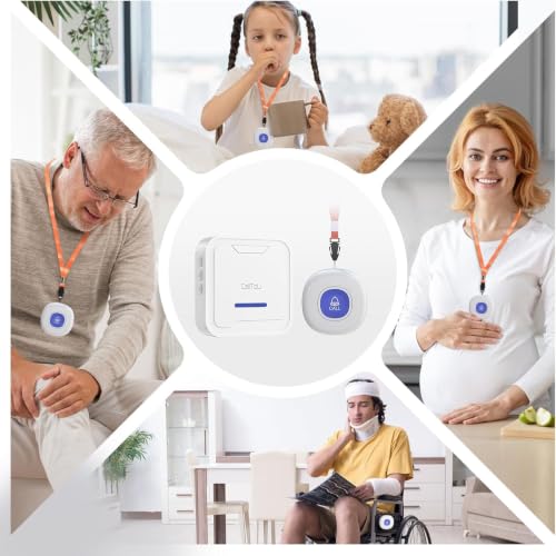 Image of CallToU Wireless Caregiver Pager System, 500+ ft Range, Plug-in Receiver & Waterproof Call Button, Nurse Alert Emergency Call Button for Elderly, Home & Patient Care, Expandable Assist Call System