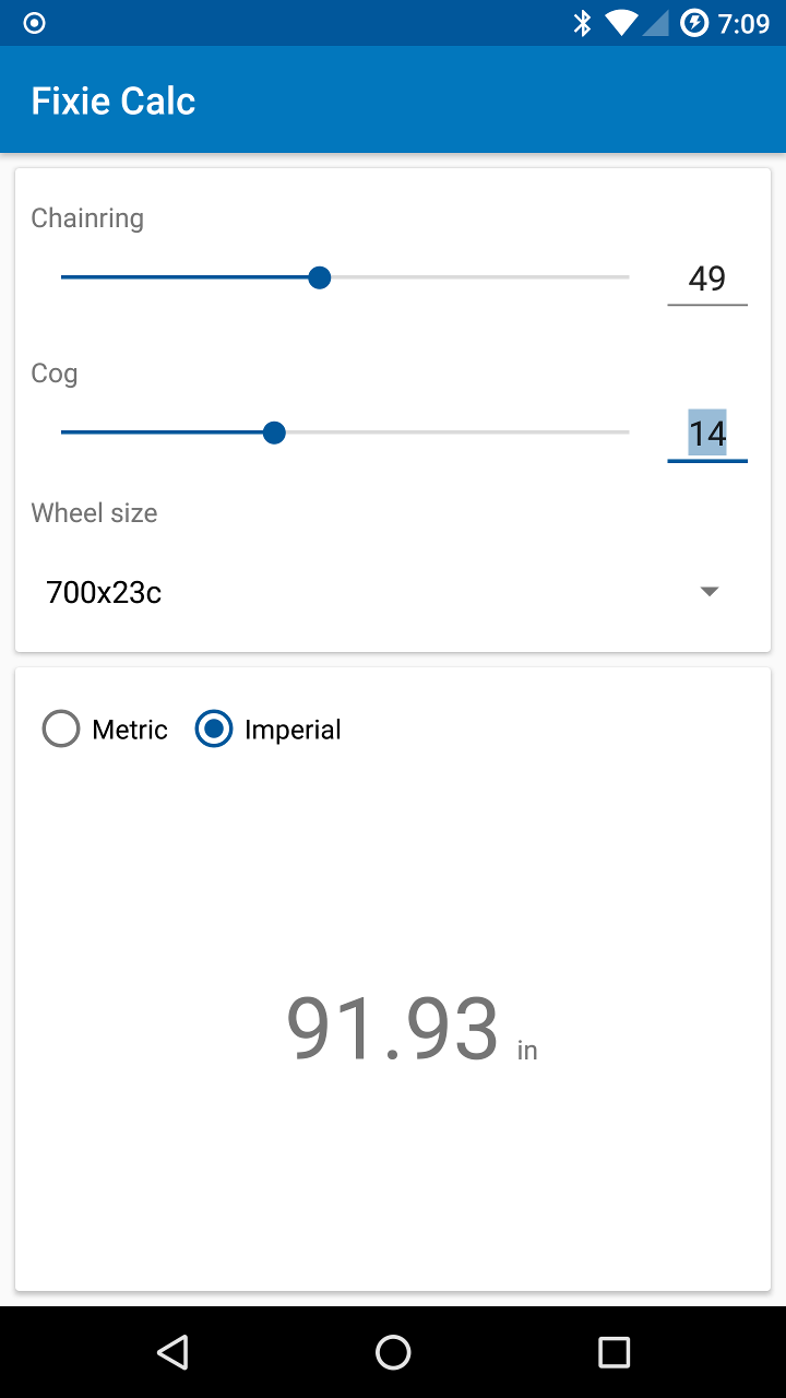 Fixie Calc Fixed Gear and Track Bike Calculator App on Amazon Appstore