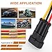 NAOEVO 3 Pin Connector Waterproof, 16 AWG 3 Wire Connectors, Automotive Electrical Male and Female Plug with Heat Shrink Tubing for Car Truck Boat Wire Connection, 6 Kits