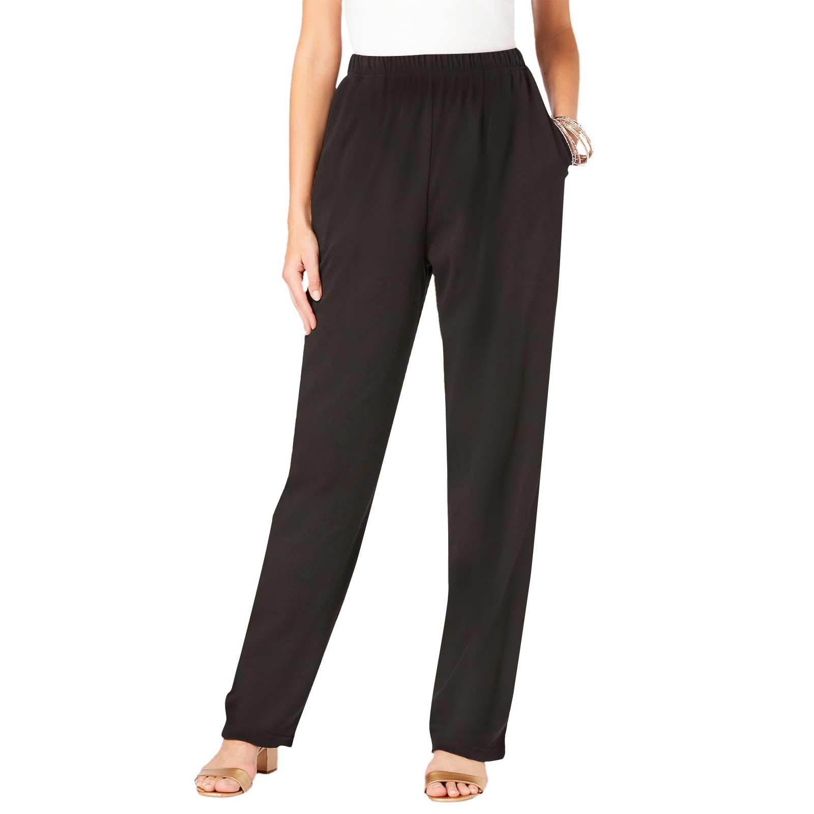 Women Dress Pants Stretchy Work Casual Hiking Jogger Loose Fit Straight Leg Elastic Waist Trousers with Pockets