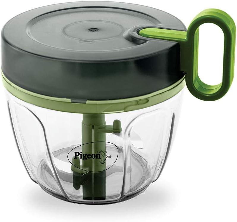Pigeon Large Handy and Compact Chopper with 3 Blades for effortlessly Chopping Vegetables and Fruits (Multicolor, 650 ml, 14516)