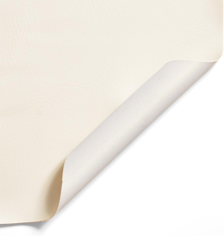 Ottertex Vinyl Fabric Faux Leather Pleather Upholstery 54" Wide by The Yard (5 Yard, Off White)