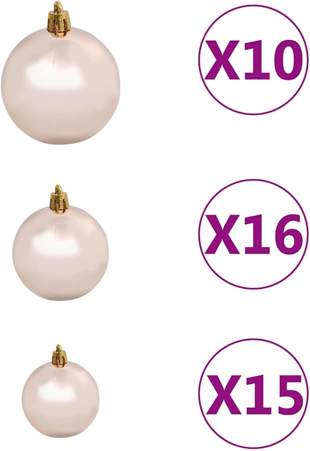 Gecheer 210cm Artificial Hinged Xmas Tree with 300 LEDs and Ball Set for Holiday Party Decoration Fast Mounting System, for Home Party Christmas Decoration Model YJXZJ-3210388US