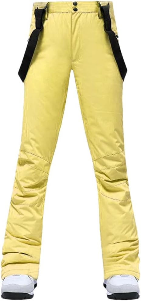 Women Thicken Ski Pants, Winter Windproof Snow Pants, Outdoor Sports Snowboarding Warm Breathable Overalls