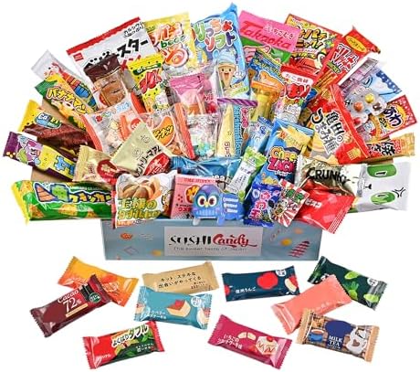 50 Japanese Candy & Snack box set 10 Japanese Kitkat assortment and 40 popular Sweets (GIFT BOX)