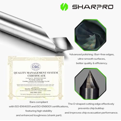 Image of Chamfer Router Bits V Groove O Flute Spiral Router Bit 60 Degree 1 /4 Inch Shank CNC Carbide V-bit for Engraving and Chamfering Lettering, Ideal for Wood, Acrylic and PVC (5PCS)