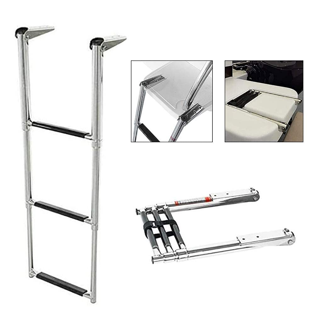 Buy Boat Ladder Stainless 3 Steps Boat Ladder With Retaining Strap
