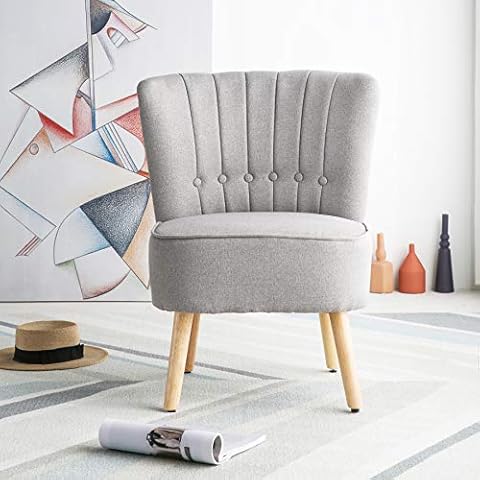 Chester Fabric Accent Occasional Tub Chair Armchair Lounge Bedroom Light Grey Cover