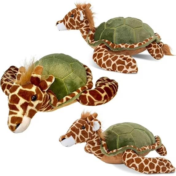 Randimals Plush Toy Stuffed Animal Mix - Giraffe Turtle Hybrid Stuffed Animals for Girls Boys - Huggable Soft