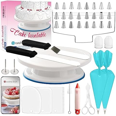 GRANDMA SHARK 11 Inch Cake Turntable Set Cover