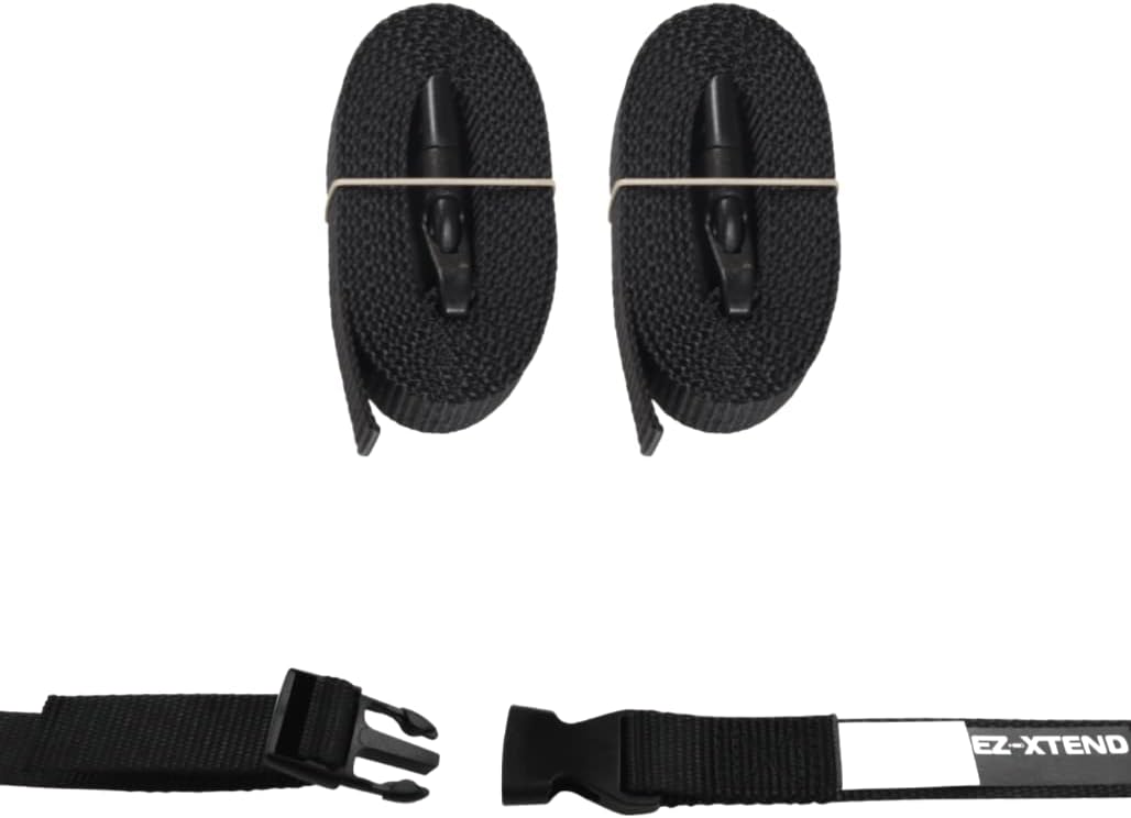 EZ-Xtend Adjustable Boat Cover Tie Down Straps w/Delrin Quick Release Buckles - Heavy Duty 1" Polyester Webbing 4500 lb Break Strength - 250 lb QR Buckle - Boat Accessories - 2 Pack