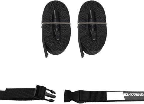 EZ-Xtend Adjustable Boat Cover Tie Down Straps w/Delrin Quick Release Buckles - Heavy Duty 1" Polyester Webbing 4500 lb Break Strength - 250 lb QR Buckle - Boat Accessories - 2 Pack