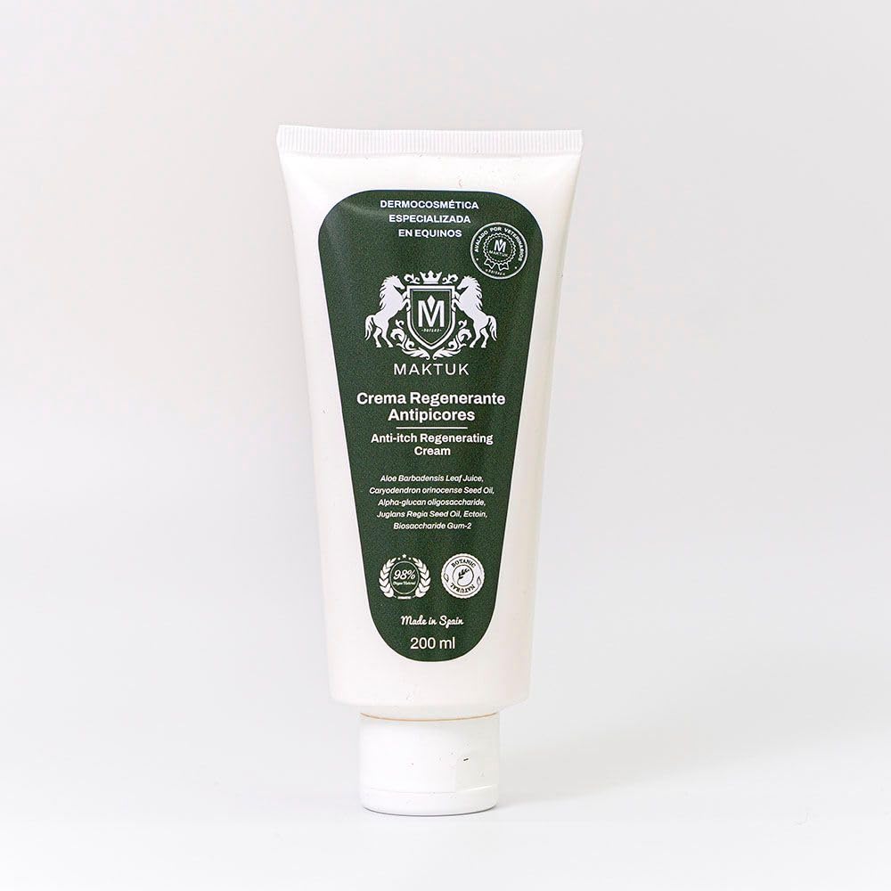 Crema Regenerante Antipicor para Caballos, Perros y Gatos MAKTUK Botanic Horses I 200 ml I. Ayuda a recuperar la Piel de tu Mascota y favorece el Crecimiento del Pelo