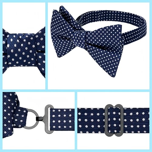 Image of 100% Silk Mens Bowtie Self Tie Bow Tie Bowtie Tuxedo Wedding Solid Color Formal Bow Ties for Man Many Colors