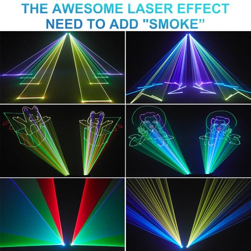 Image of DJ Laser Light with App Control, 3D Animation Stage Laser Machine Projector, Support Custom Drawing, Text Playback, Personalized Program, DMX Music Sound & Remote Laser for Party, Disco, Club, Bar