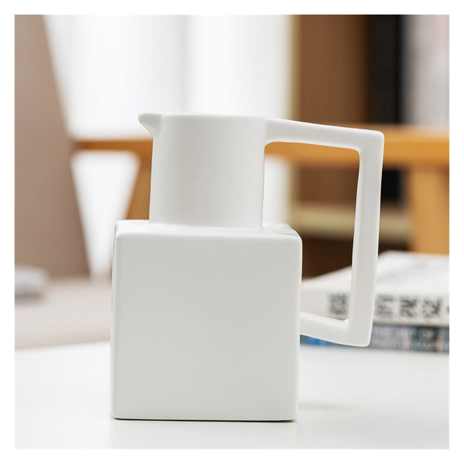 Bzgpmfud B Vase Desktop Modern Minimalist Geometric Creative Kettle Shape Ceramic Home Decoration Ornaments Flowers(B)