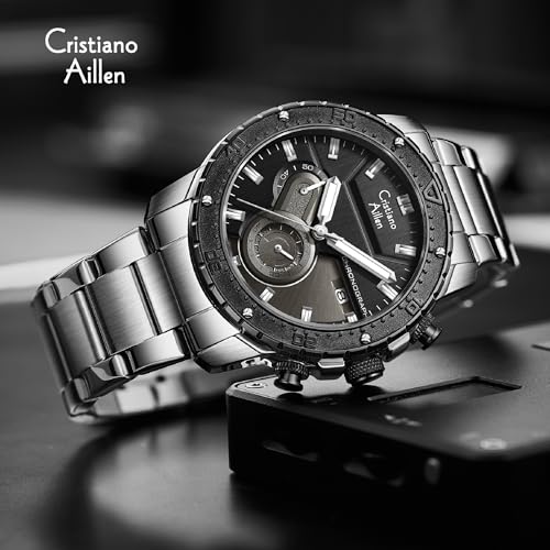 Image of Men's Analog Chronograph Watch for Men with Date Display, Luminous Hands, Water Resistant, Black Dial, Stainless Steel Strap, Casual & Formal Wrist Watch