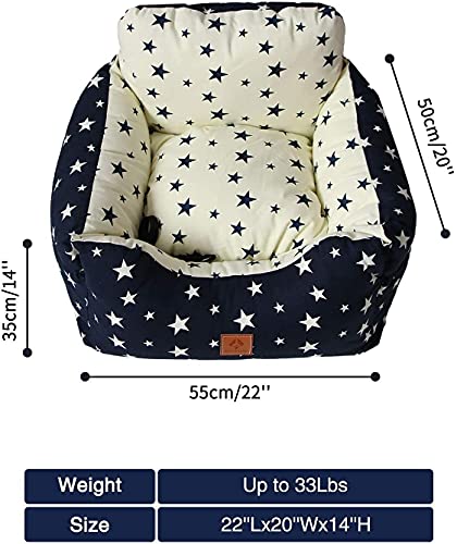 Jomifin 2 In 1 Dog Car Seat, Pet Booster Seat For Small And Medium Under 44 Lbs Dogs Cats, Travel Safety Pet Car Seat With Storage Bag And Harness Strap (Stars) #TOP5