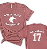 Mystic Falls Timberwolves Shirts, Timberwolves Clothes, Salvatore 17 T-Shirts for Women and Men, TVD Tees, Graphic T-Shirts for Summer, Sleeve T-Shirt