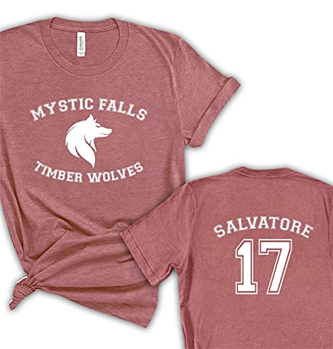 Mystic Falls Timberwolves Shirts, Timberwolves Clothes, Salvatore 17 T-Shirts For Women And Men, Tvd Tees, Graphic T-Shirts For Summer, Sleeve T-Shirt #TOP23