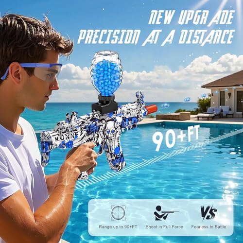 Image of SUPER TOY Electric Gel Blaster Gun Automatic Splat Toy Pistol with Rechargeable Battery and 10,000 Water Balls Outdoor Target Games for Boys