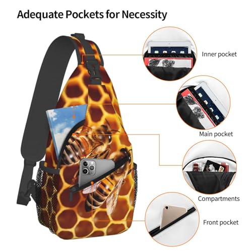 Bolso tipo sling unisex negro para viaje y senderismo miniatura 3