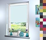 Sun World Verdunkelungsrollo nach Maß, Rollo nach Maß, Maßanfertigung Innenrollo, Balkontür, Rollos nach Maß, Blickdicht, für Fenster & Türen, Klemmfix ohne Bohren (140cm Höhe x 90cm Breite/Hellblau)