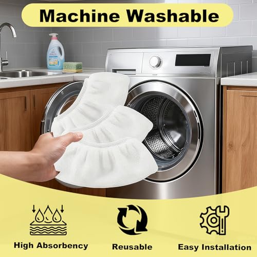 8 Stück Dampfreiniger Mikrofaser Überzug Kompatibel mit Kärcher Easyfix SC1 SC2 SC3 SC4 SC5 SC7 Mikrofasertuch Überzugsset Ersatztücher Handdampfreiniger Zubehör (Weiß)