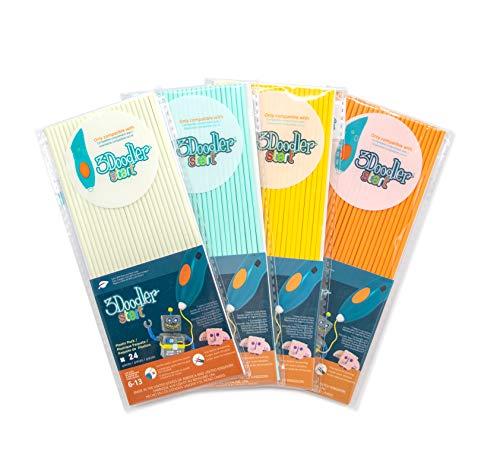 3Doodler Start 3D Printing Filament Refill Bundle (4 Packs of Plastic) - Summer Splash , Compatible with Start 3D Pen for Kids