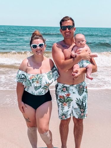 IFFEI Mommy and Me Swimsuits One Piece Monokini Bathing Suits Pattern Printed Family Matching Swimwear2