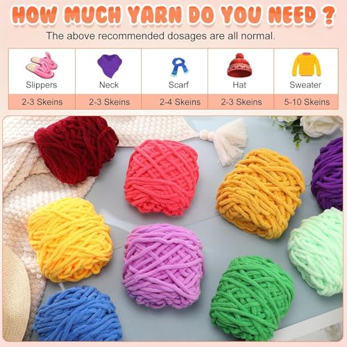 Image of PRANSUNITASuper Thick Fluffy Jumbo Polyester Baby Blanket Chenille Yarn for Knitting,Crochet&Home Decor Projects,Afghans,Throw Pillows,Cushions&Blankets.-100 GMS 6Mm Thickness Color (Golden)