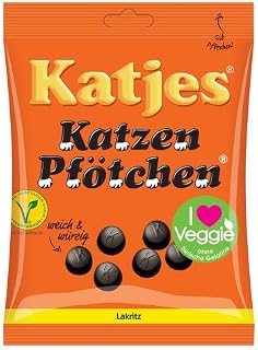 German KATJES Katzen Pfotchen -Kitty Feet Licotice gummy bears- Pack of 2 - Total 400 g