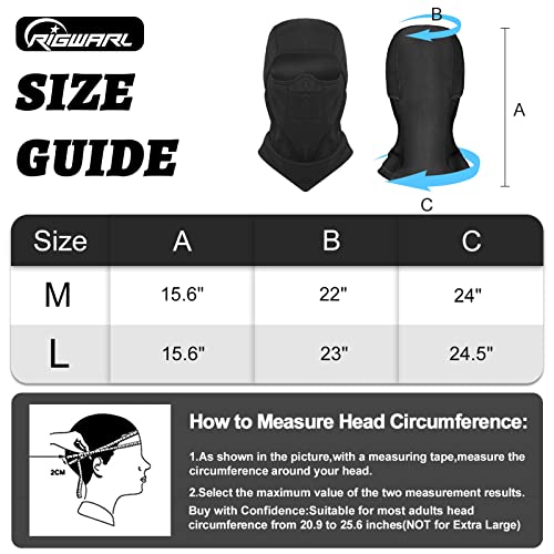Rigwarl Winter Thermal Balaclava Face Mask For Men Women, Waterproof Lightweight Ski Mask Tactical Mask Outdoor Sports Cycling Hat (Black Basic,Medium)… #TOP6