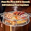 Fire Pit Spark Shield Cover & Cooking Grate for Solo Stove Ranger 15 Inch, 304 Stainless Steel Fire Pit Accessories with Stand & 2 Guide Sticks, All-in-One Lid, Spark Screen and Grill Grate​​ #4