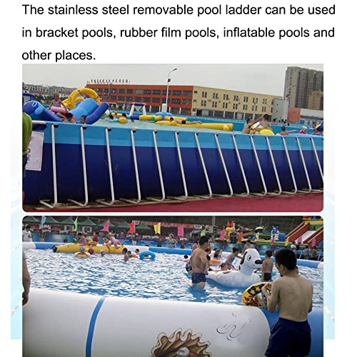 Escalera para piscina 33 pulgadas con 2 peldaños y barandales miniatura 2