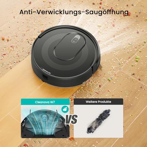 Vexilar W7 Saugroboter mit Wischfunktion, 3 in1 Wischroboter mit 4000Pa Saugkraft, Staubsauger Roboter kompatibel mit Alexa/App Steuerung, Roboterstaubsauger ideal für Tierhaare, Teppich Hartböden – Bild 4