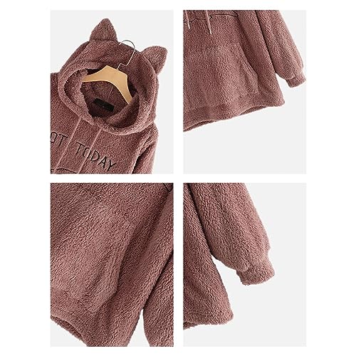 Capuz De Lã De Lã Feminino Capuz De Manga Comprida Camisa De Camisola Estampada Com Capuz De