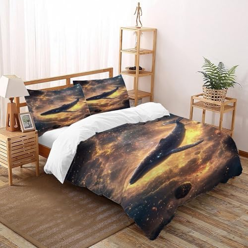 Housse de couette whale nébuleuse 260x220 cm avec 2 taies