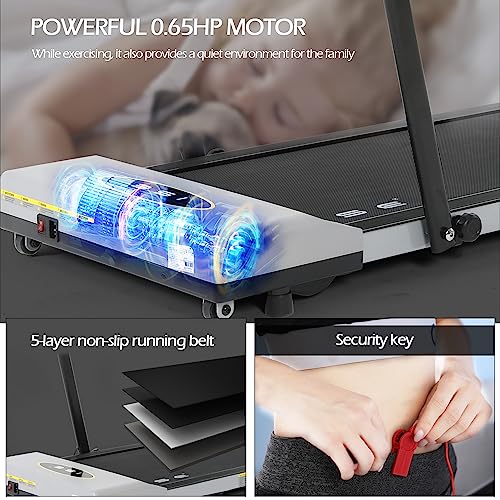 ISE SY-T2715 Elektrische loopband, inklapbaar, voor thuis/kantoor, 1-12 km/u, stille motor met 0,65 pk, 15 trainingsprogramma's, led-display, sportloopband voor woningen - Afbeelding 5